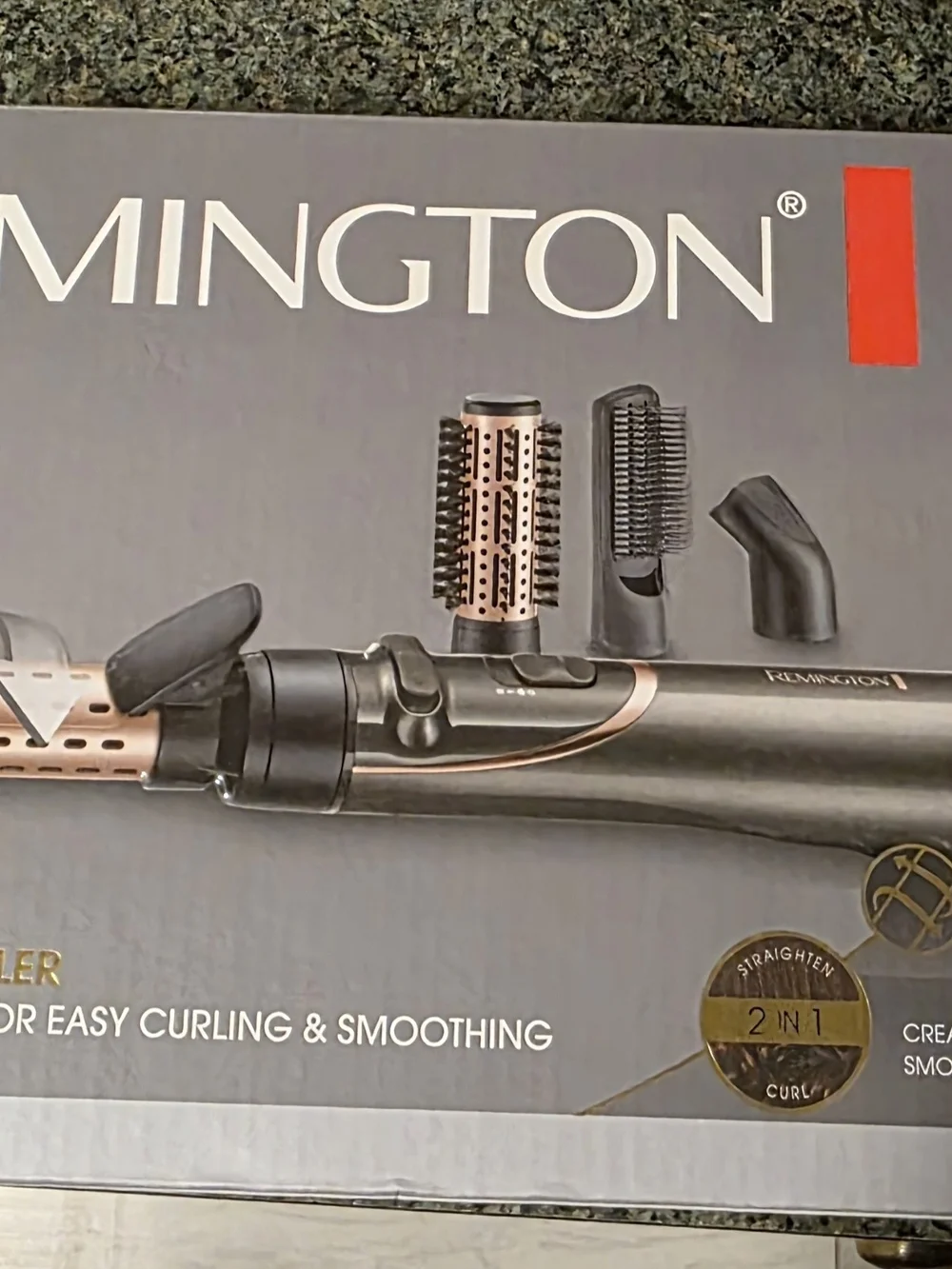 Remington Pro Rotating Hot Air Styler - Black & Rose Gold Accents